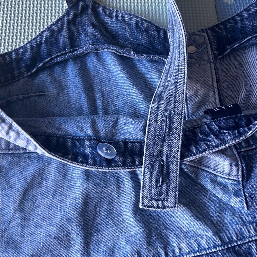 GAP Sleeveless Patchwork Denim Midi Dress in Light and Medium Blue - Picture 7 of 10